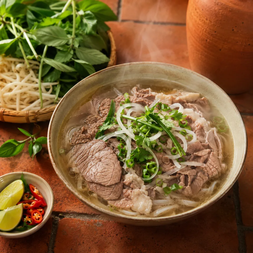 Quầy bếp bày món